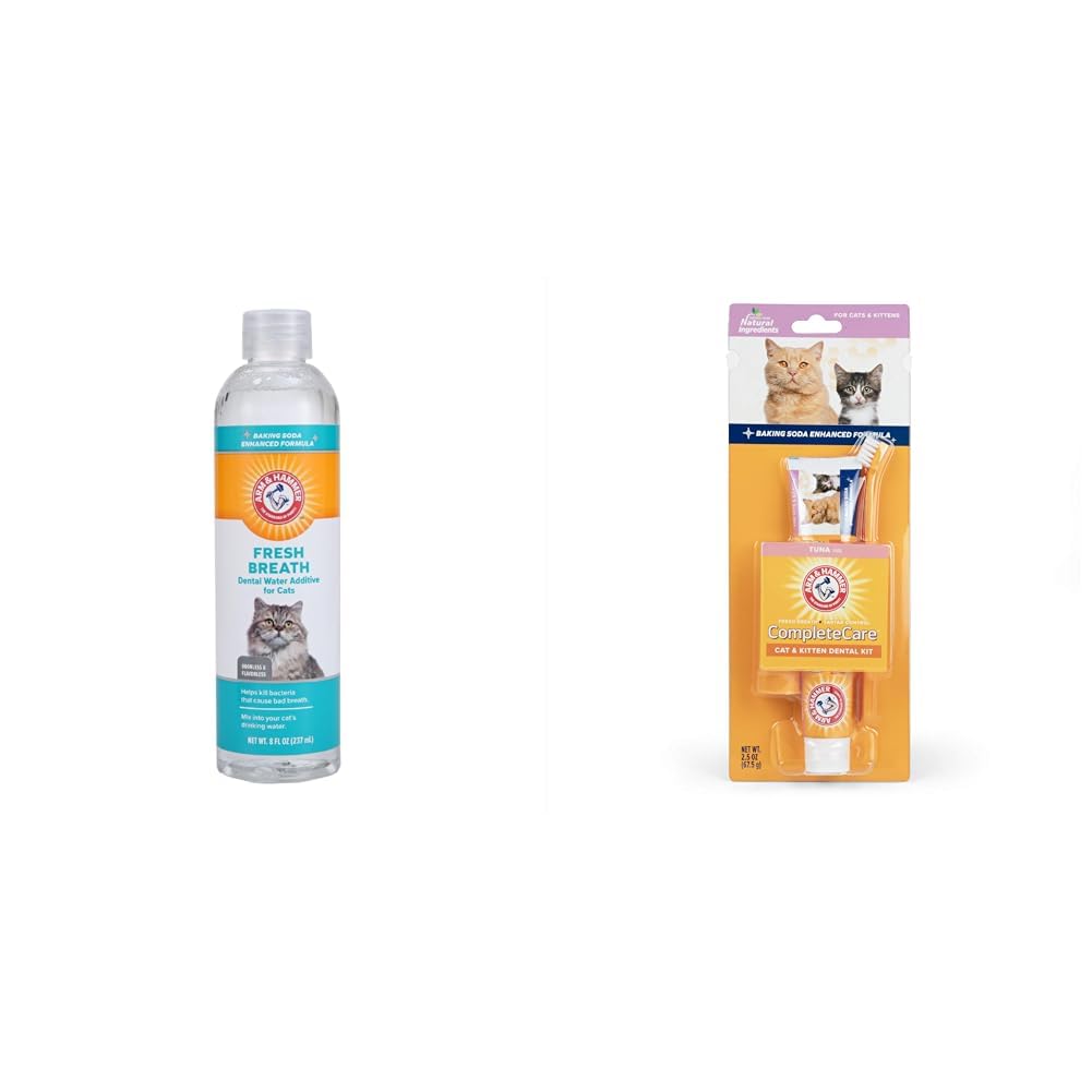 Cat Dental Care Bundle Water Additive and Dental Kit I22718