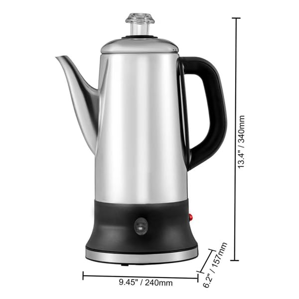 12-Cup Stainless Steel Electric Percolator Coffee Maker H2910