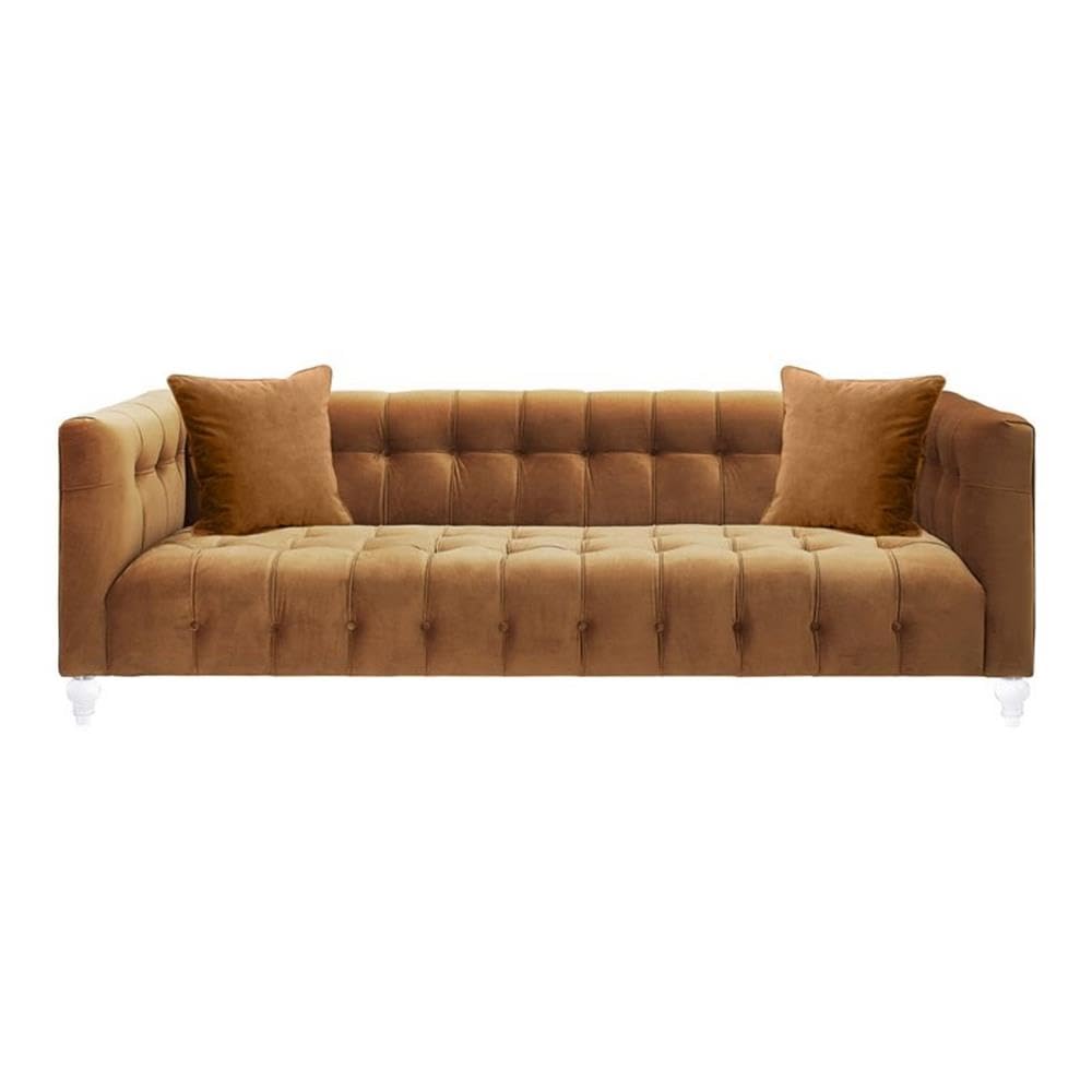 Velvet Upholstered Sofa with Tufted Seat and Back H5342