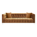 Velvet Upholstered Sofa with Tufted Seat and Back H5342