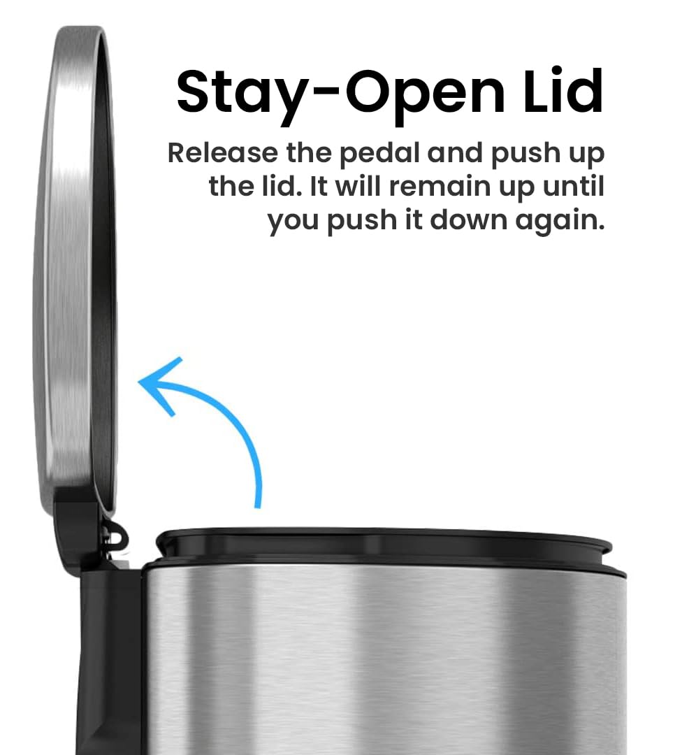 13.2 Gallon Stainless Steel Step Trash Can U528