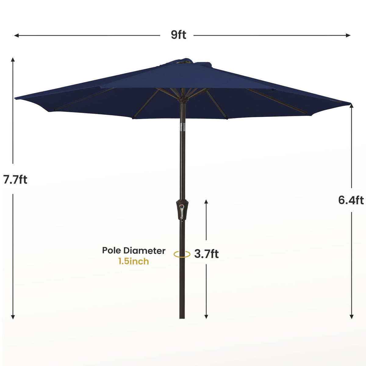 9ft Patio Umbrella with Push Button Tilt and Crank K416268