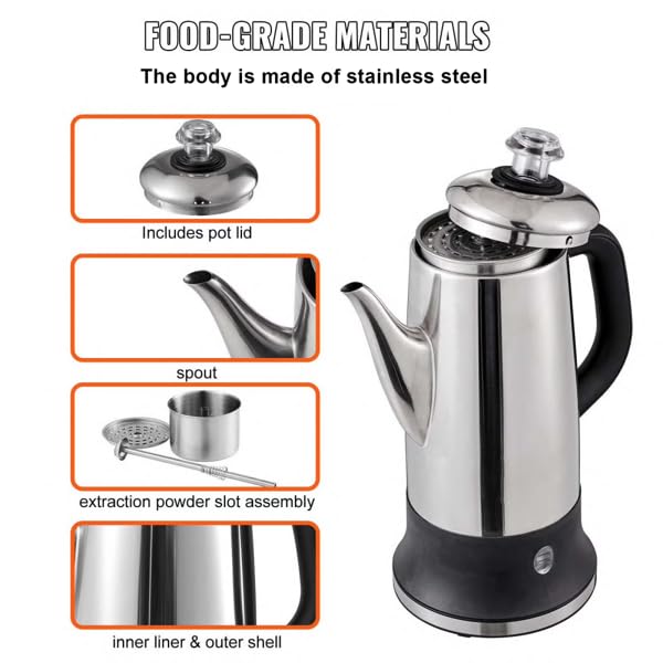 12-Cup Stainless Steel Electric Percolator Coffee Maker H2910