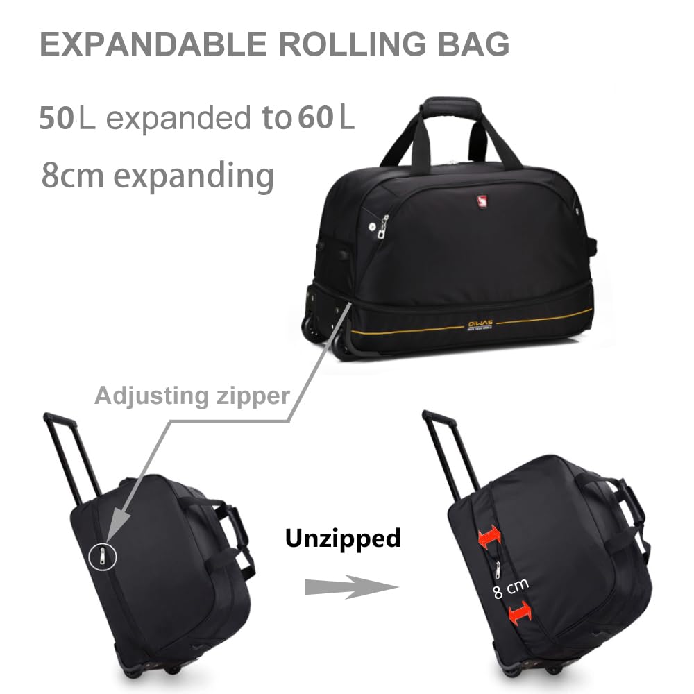 Rolling Duffle Bag with Wheels, 22 inch Carry On Bag I141