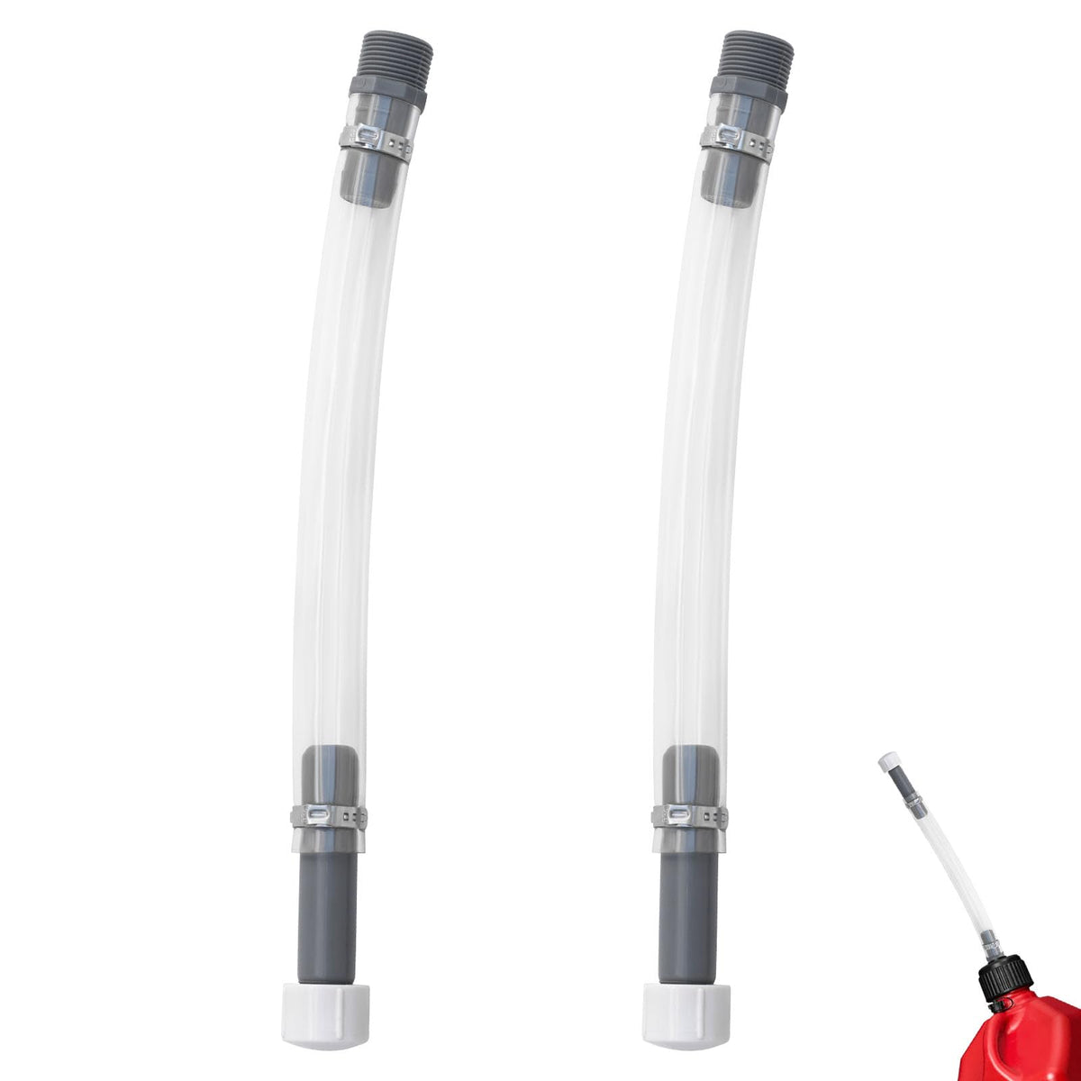 2-Pack Clear Fuel Jug Hose with Built-in Filter Y76816