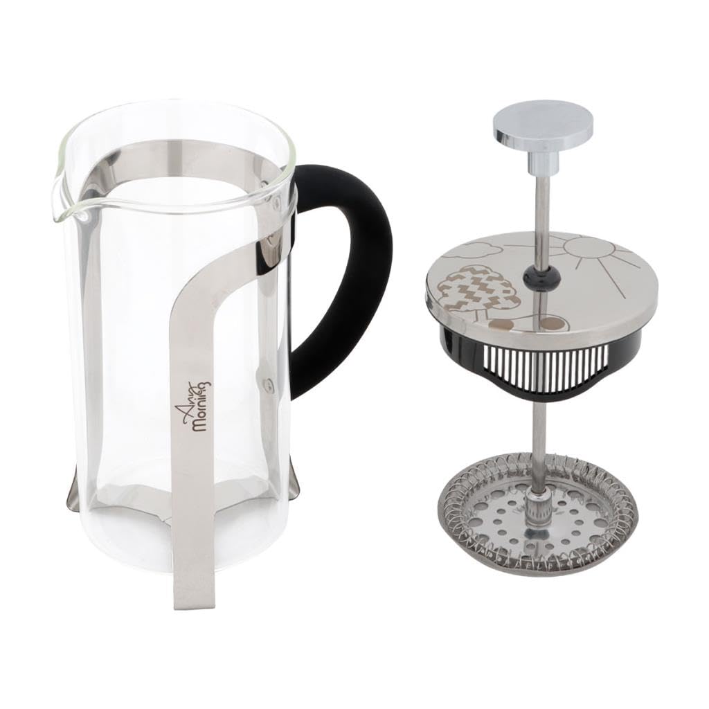 French Press Coffee Maker 20 oz Borosilicate Glass Stainless Steel M414913