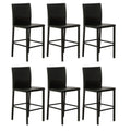 Black Faux Leather Barstools Set of 6 V184814