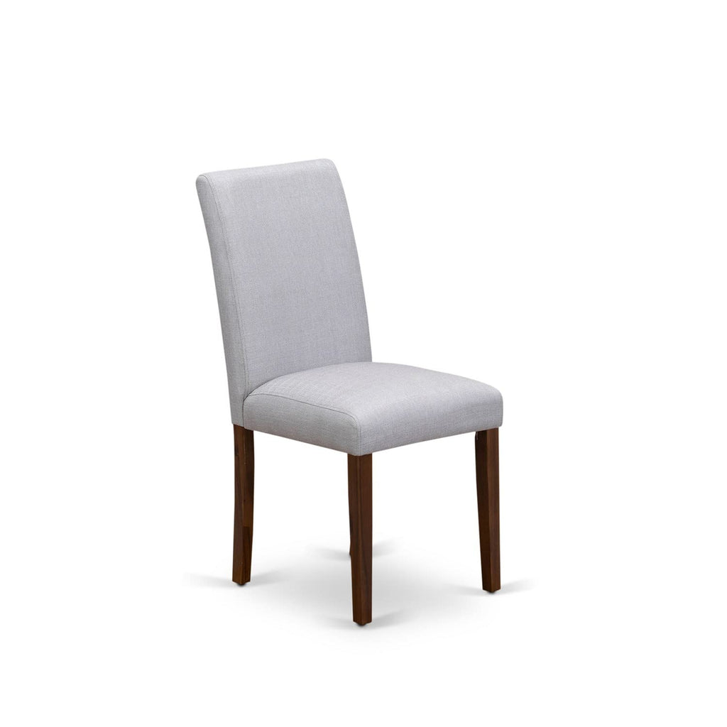 9 Piece Walnut Dining Table Set with 8 Grey Linen Chairs I600