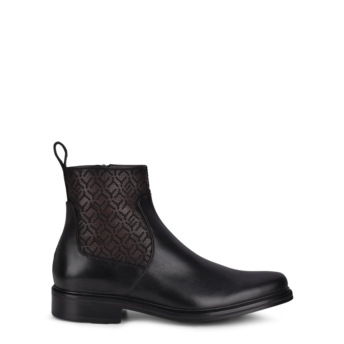 Black Genuine Deer Leather Booties P171788