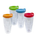 20 oz 4 Pack Double Wall Clear Acrylic Tumbler Cups with Lids K90765