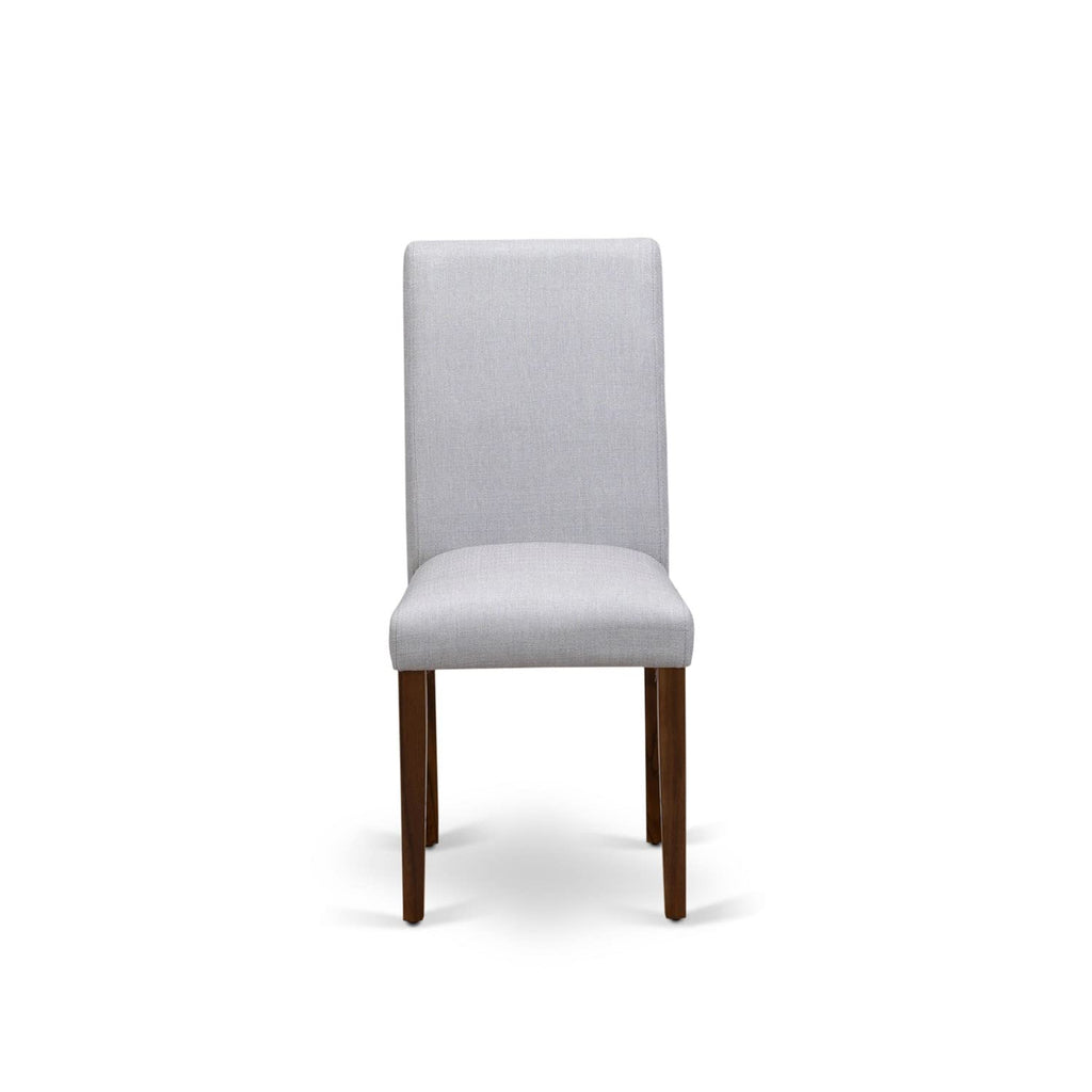 9 Piece Walnut Dining Table Set with 8 Grey Linen Chairs I600