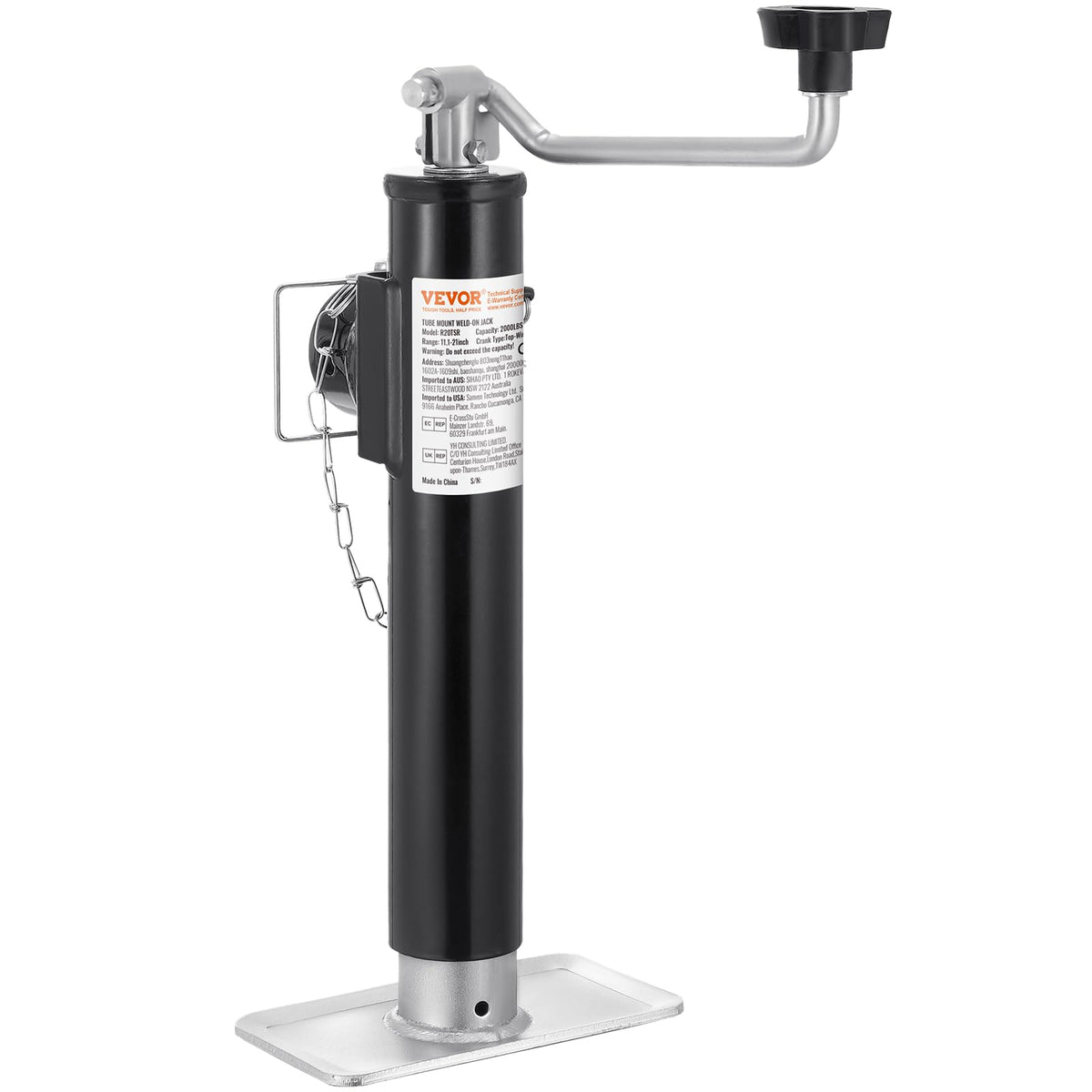 2000 lbs Weld-on Swivel Trailer Jack with Handle G1189