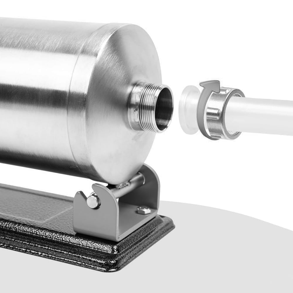 6 LBS Stainless Steel Sausage Stuffer with 4 Funnels E2163