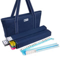 American Mah Jongg Set - 166 White Tiles, 4 Rack/Pushers, Blue Canvas Bag W417