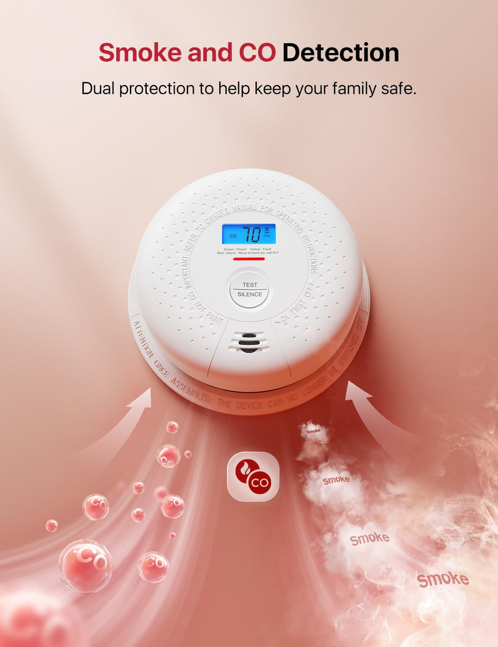 Smoke and Carbon Monoxide Detector 3-Pack M77677