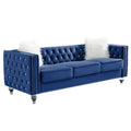 Velvet 3 Seater Sofa Couch with Nailhead and Acrylic Legs J62790