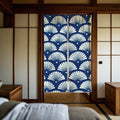 White One Side Printed Door Curtain 59x33 Inch C632