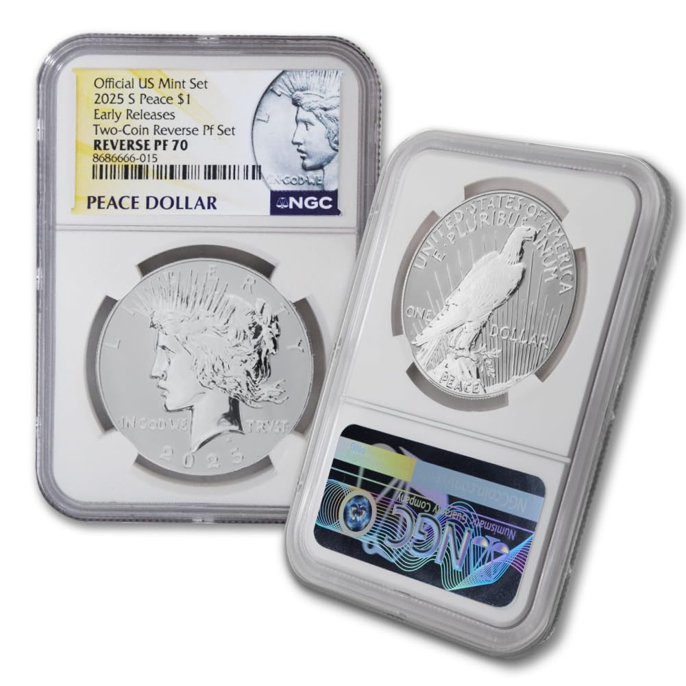 Set of 2 American Silver Morgan and Peace Dollar H13253