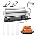 6 LBS Stainless Steel Sausage Stuffer with 4 Funnels E2163