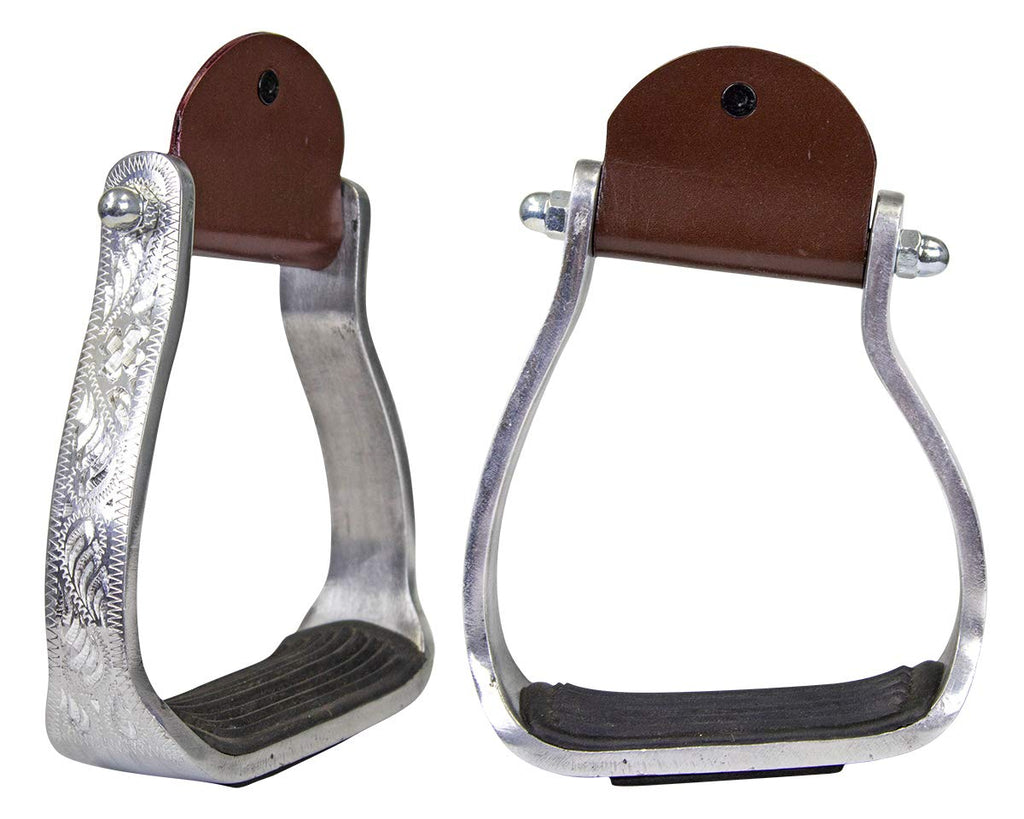 Angled Engraved Western Show Stirrups Y46070