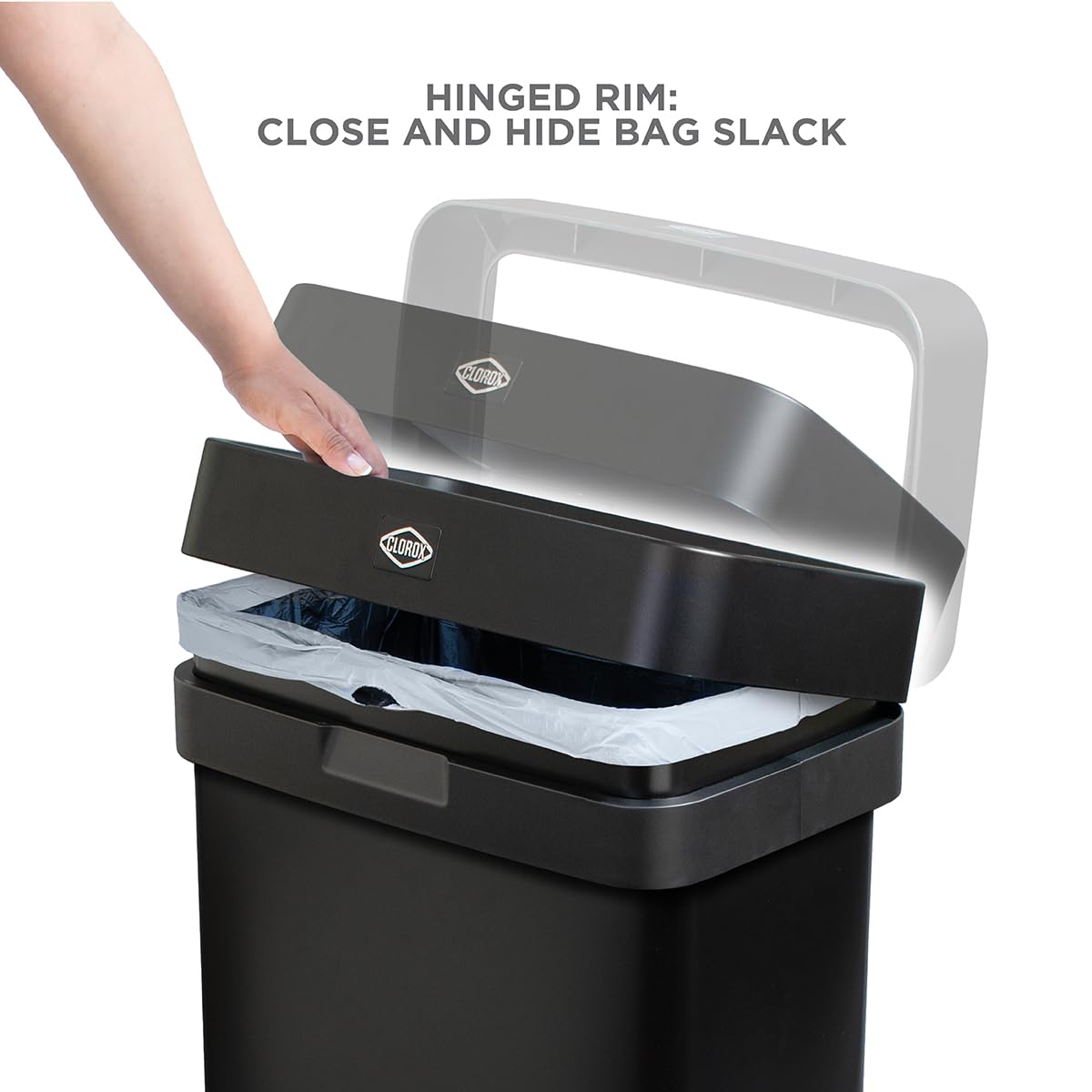 Slim Open Top Stainless Steel Trash Can, Matte Black, 13 Gal / 50L R1324