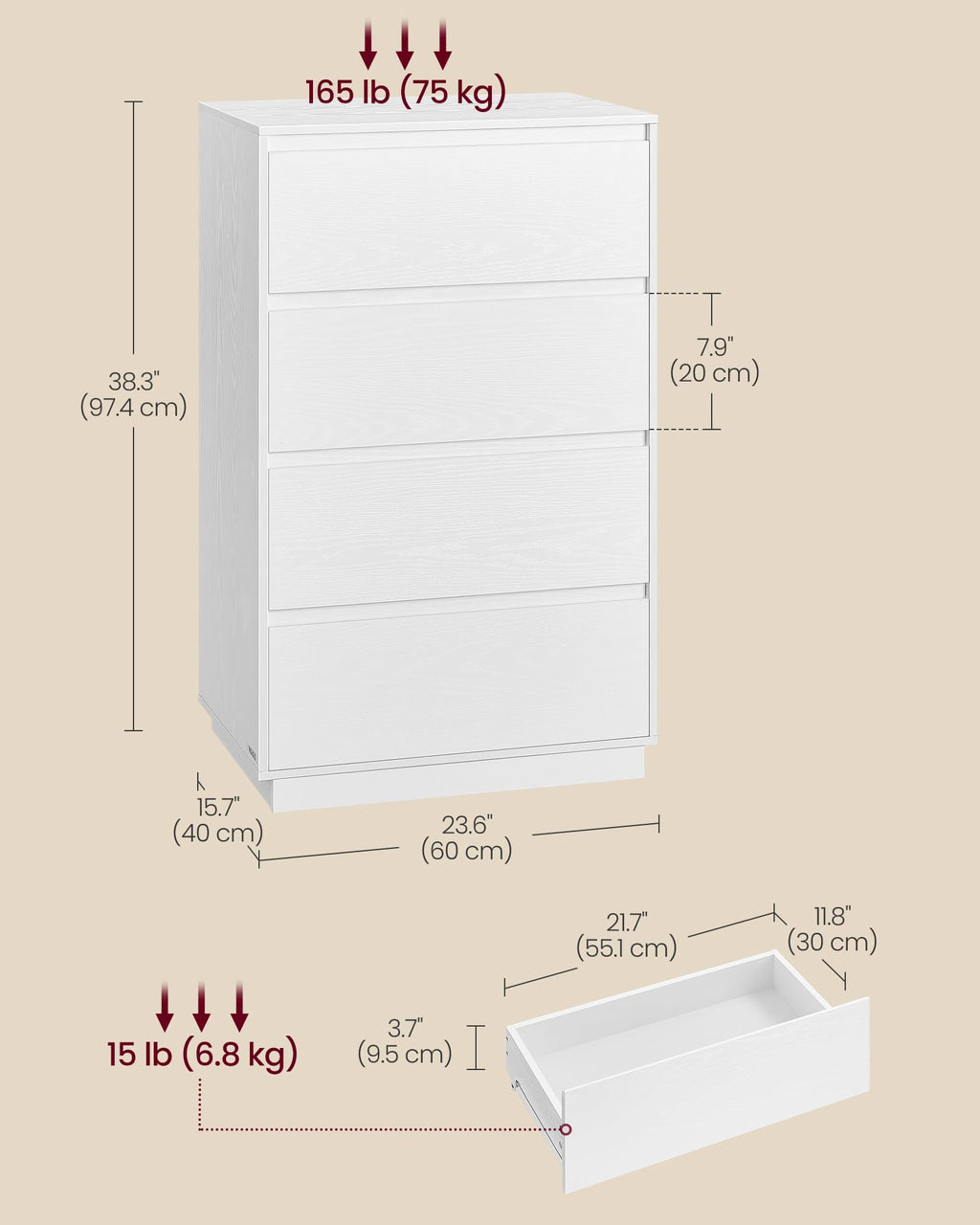 4-Drawer Dresser L938
