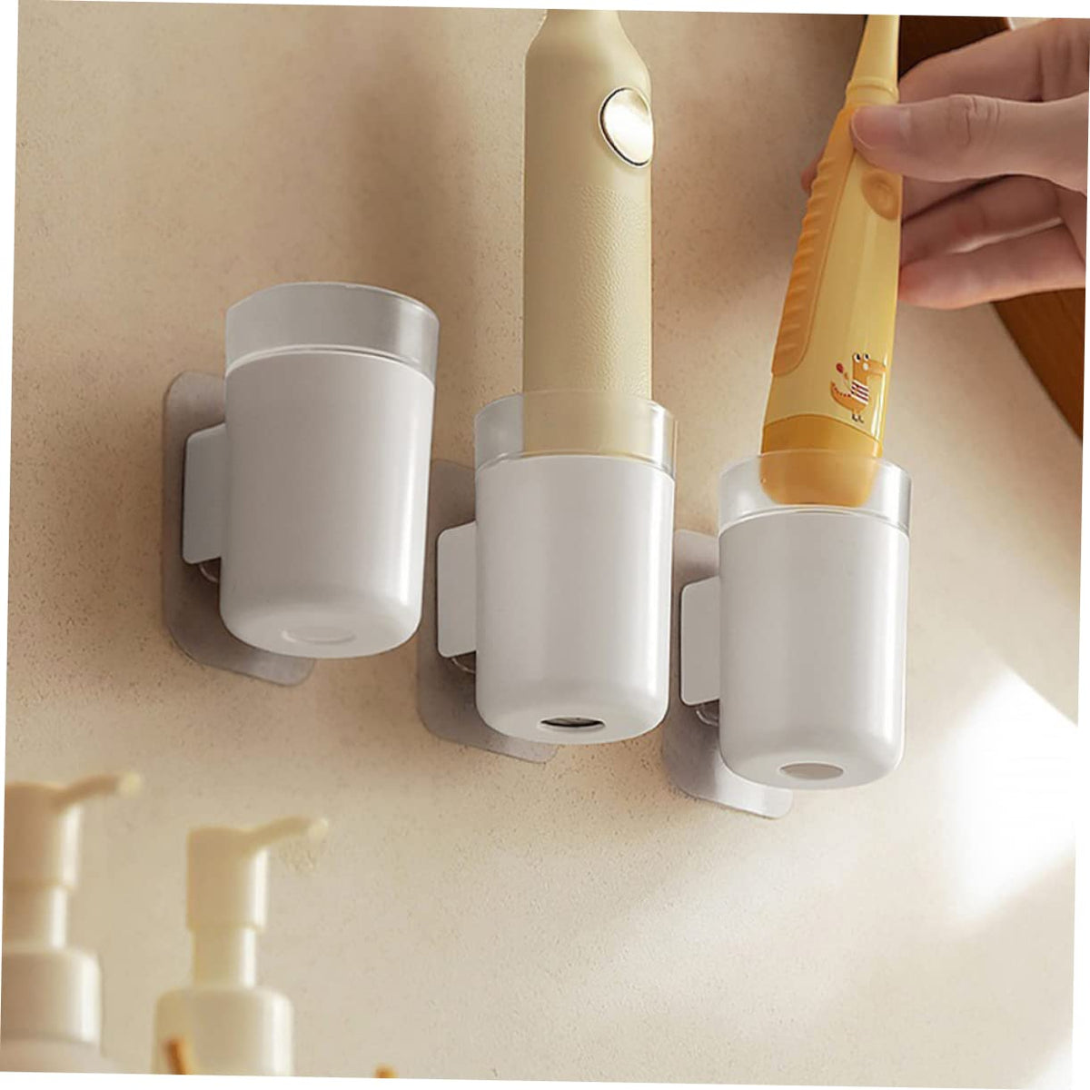Wall Mounted Toothbrush Holder 2 Pack Plastic B248