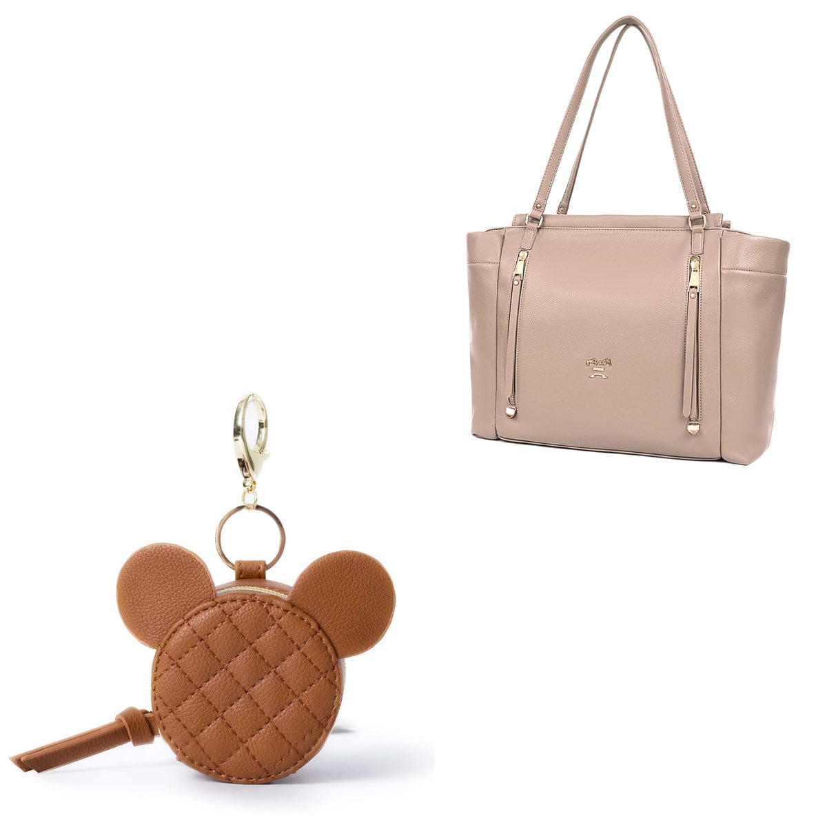 Leather Diaper Bag Backpack with Pacifier Case U619