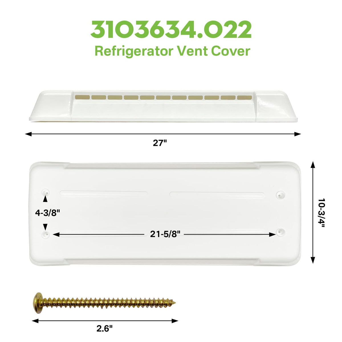 RV Refrigerator Vent Lid Cover Replacement W5202