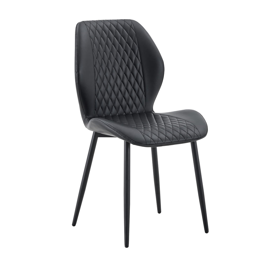 Set of 4 Black Upholstered Dining Chairs R601