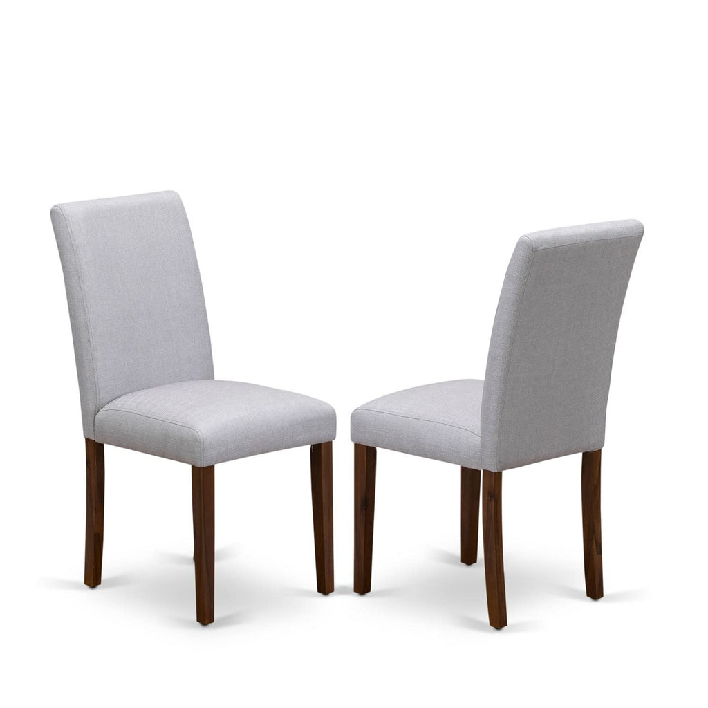 9 Piece Walnut Dining Table Set with 8 Grey Linen Chairs I600
