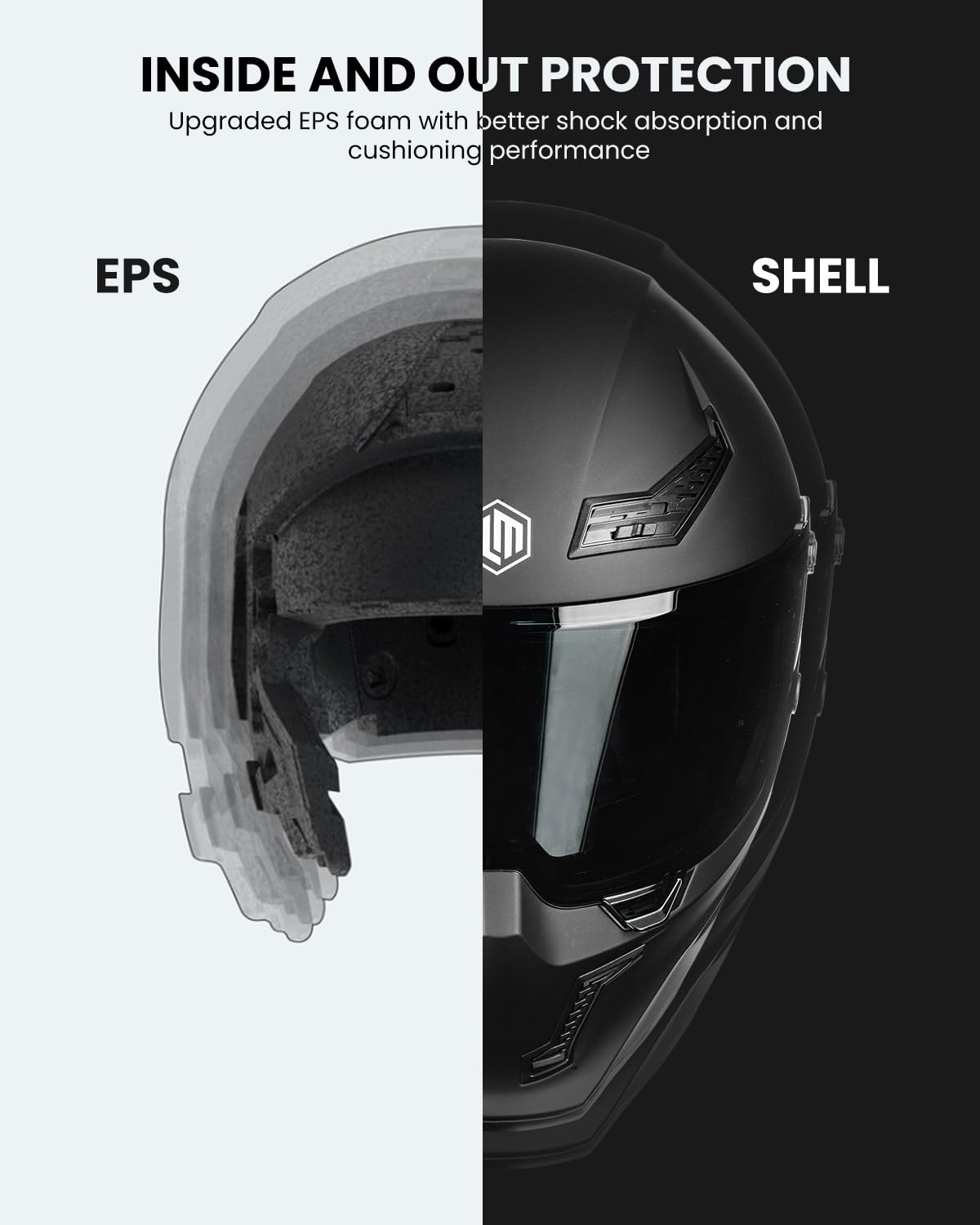 Full Face Dual Visor Motorcycle Helmet with Pinlock Matte Black M Y2597