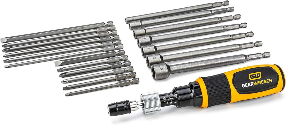 20 Pc 1/4" Drive Torque Screwdriver Set V6508
