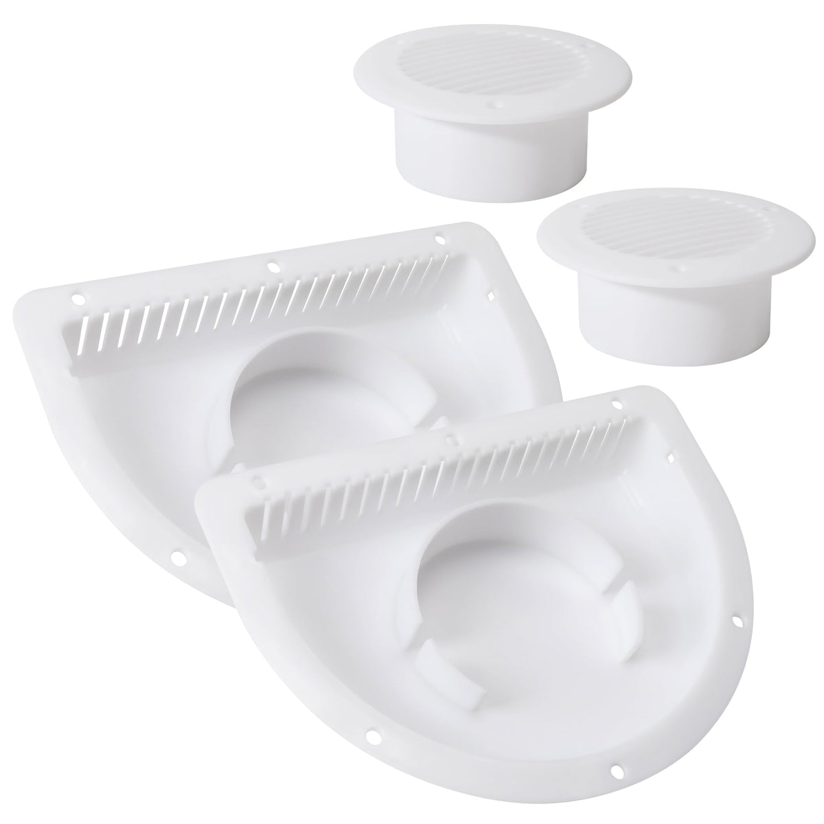 Trailer RV Sidewall Exhaust Vent Fan Kit with Cover, 2 Pack R19279