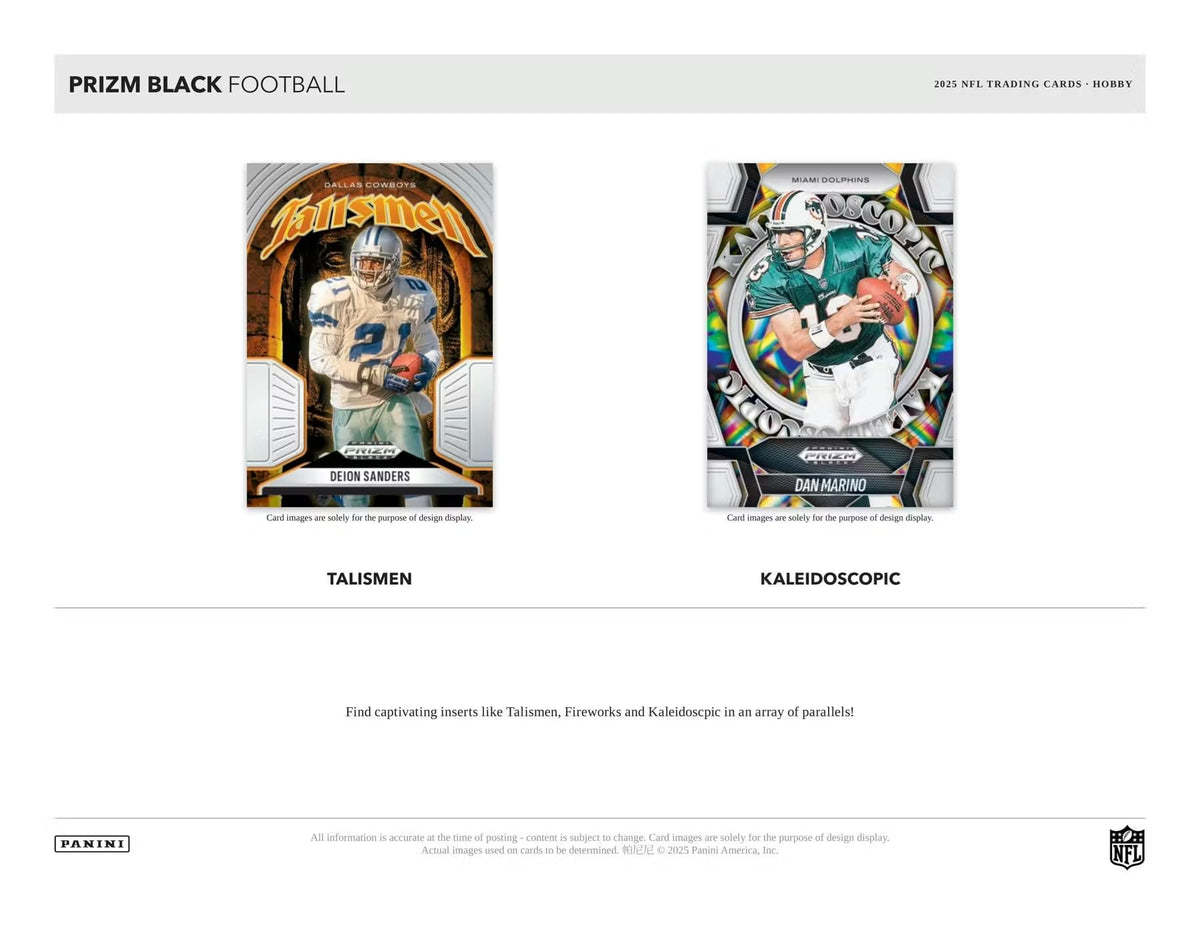 2025 Panini Prizm Black Football Trading Card Box U6082