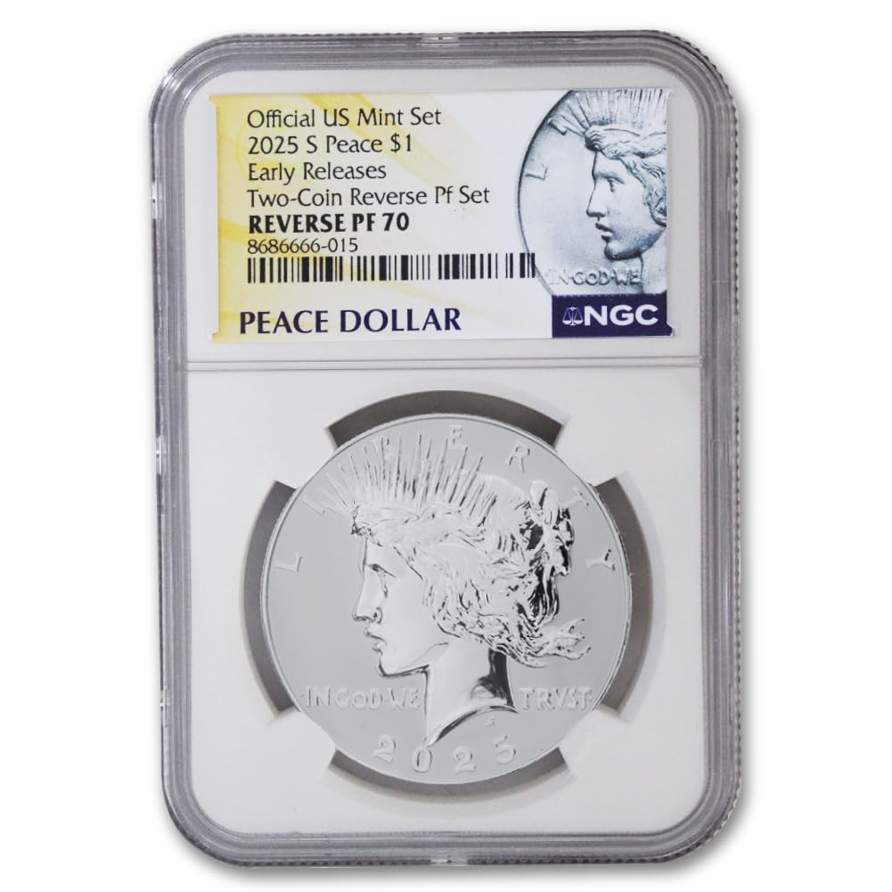 Set of 2 American Silver Morgan and Peace Dollar H13253