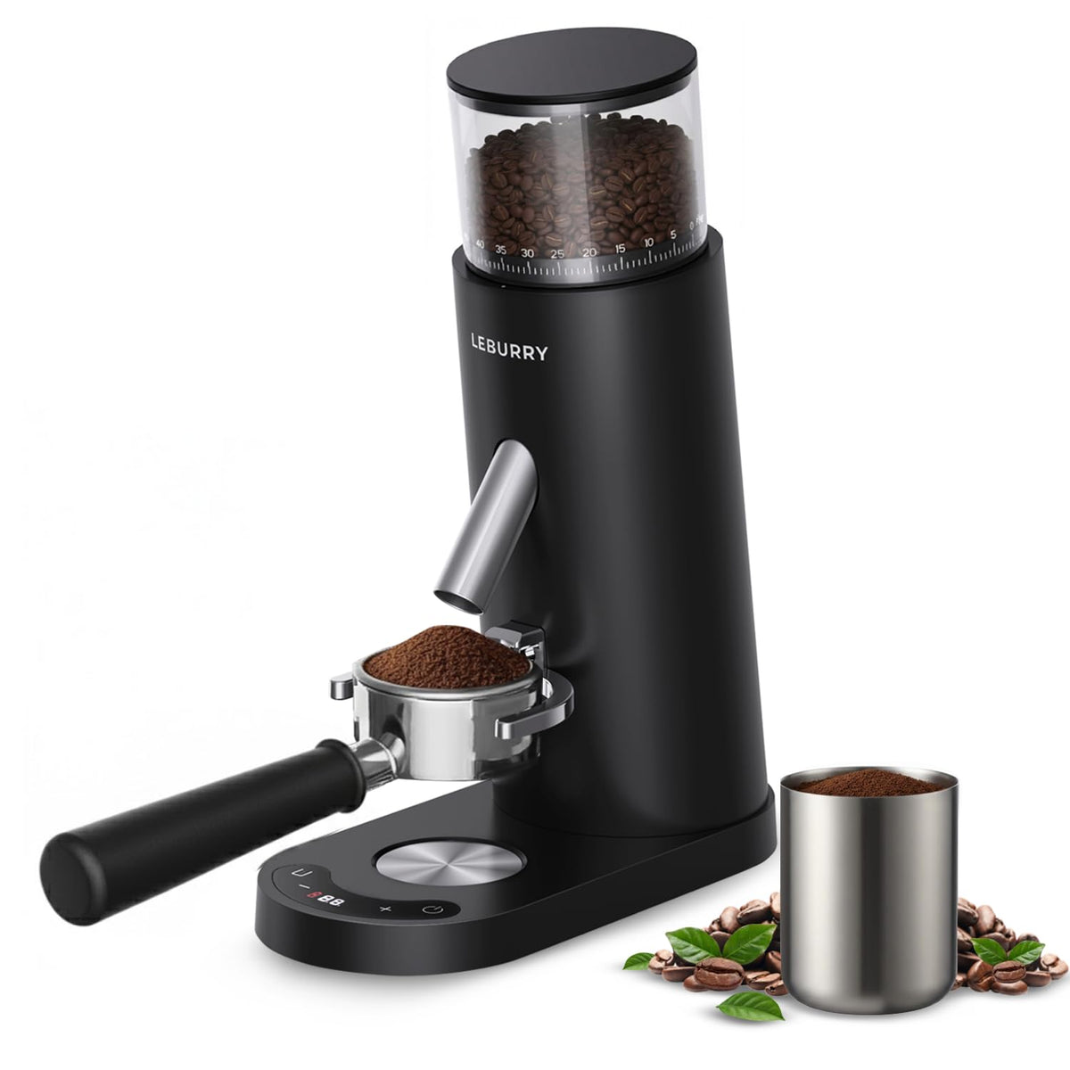 Portable Electric Burr Coffee Grinder with 60 Grind Settings O44364