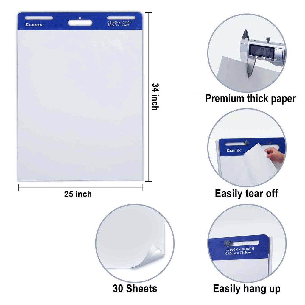 White Lined Sticky Easel Pad 25 x 30 Inches 30 Sheets 4 Pads S56842