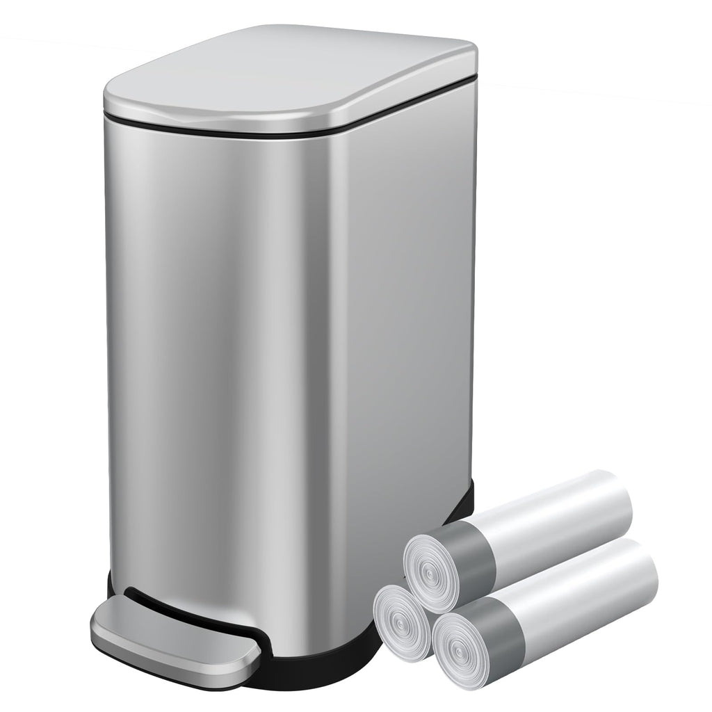 2.6 Gallon Stainless Steel Step Trash Can with Lid P477