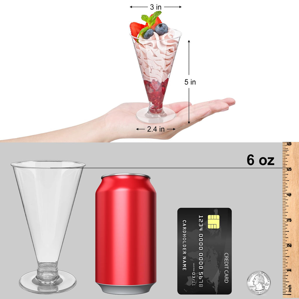 40 Pack 6 oz Disposable Plastic Martini Glasses H365859