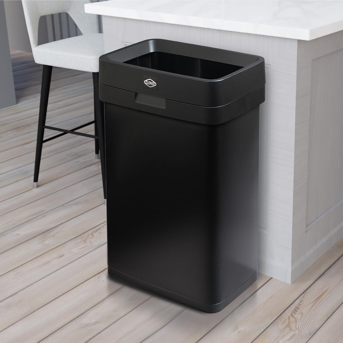 Slim Open Top Stainless Steel Trash Can, Matte Black, 13 Gal / 50L R1324