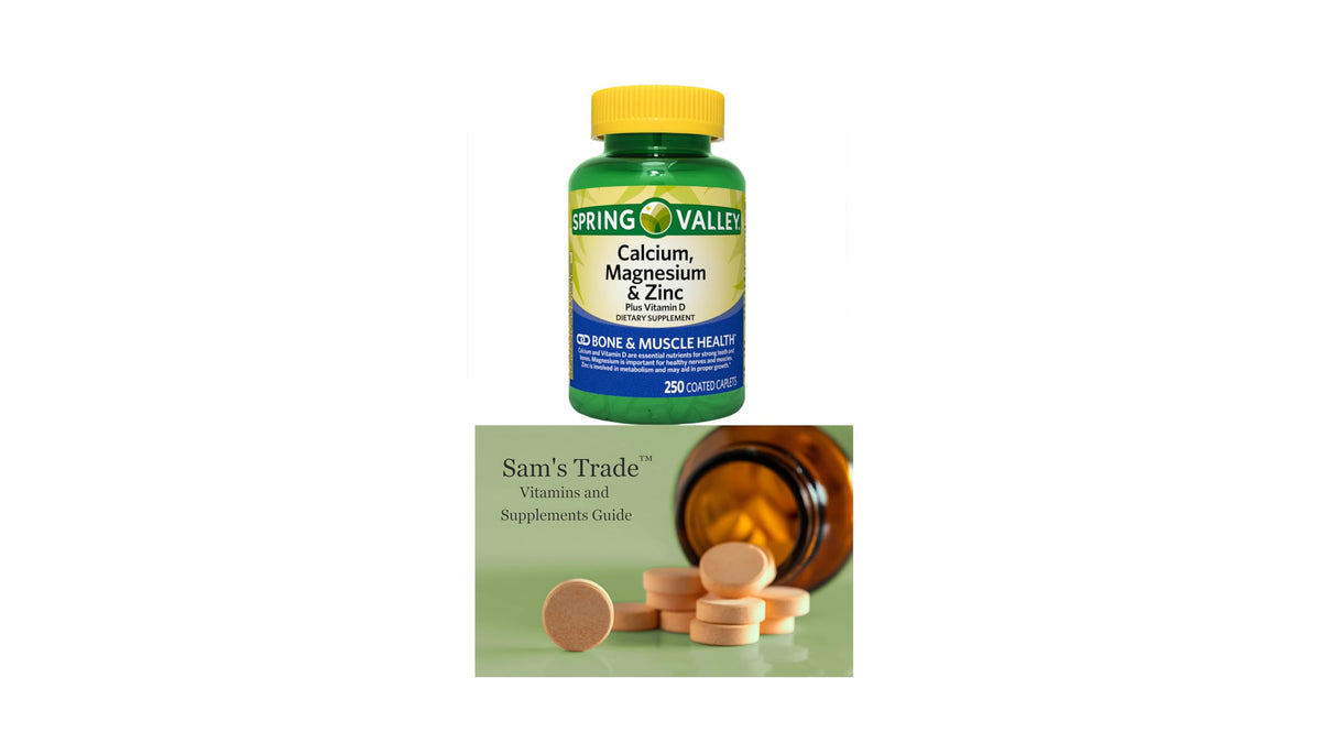 Calcium Magnesium Zinc Plus Vitamin D3 Caplets 250 Count Q103