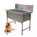 Stainless Steel Dog Grooming Tub with Stairs and Faucet E158
