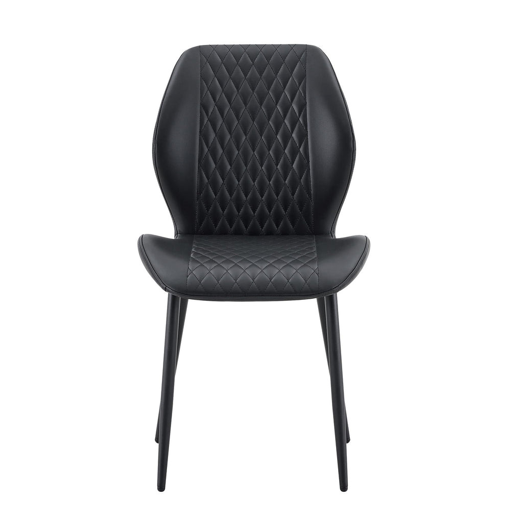 Set of 4 Black Upholstered Dining Chairs R601