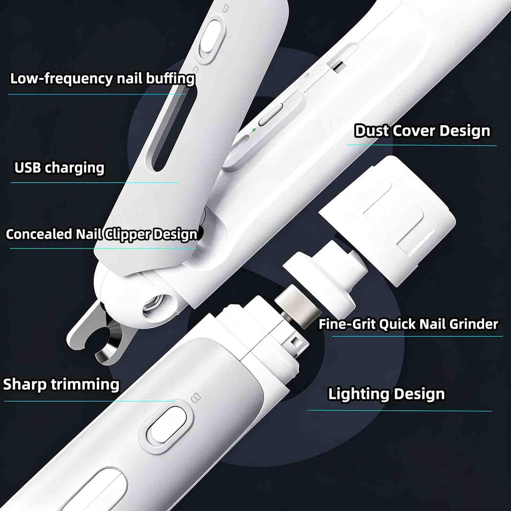 Electric Nail Clipper for Dogs Cats 2-in-1 USB Rechargeable K486
