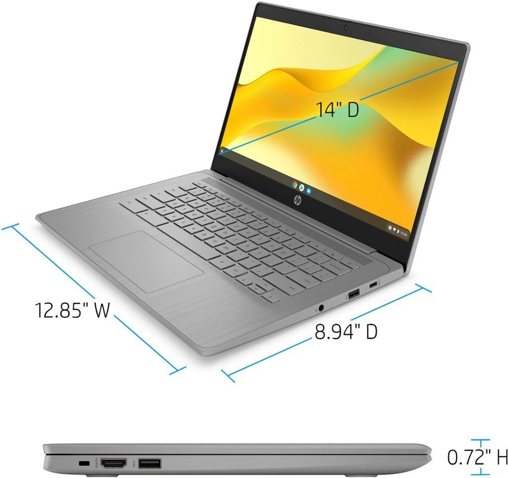 14" Intel Celeron 4GB RAM 64GB eMMC Chrome OS Laptop, Gray Y48273