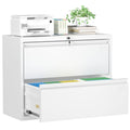 White 2 Drawer Metal File Cabinet with Lock I6161