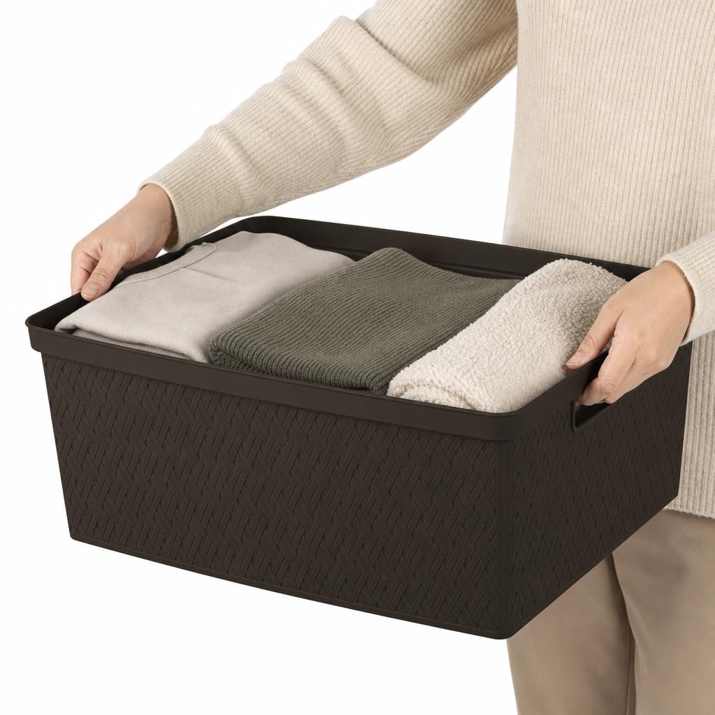 Brown 4 Drawer Plastic Storage Tower R380324