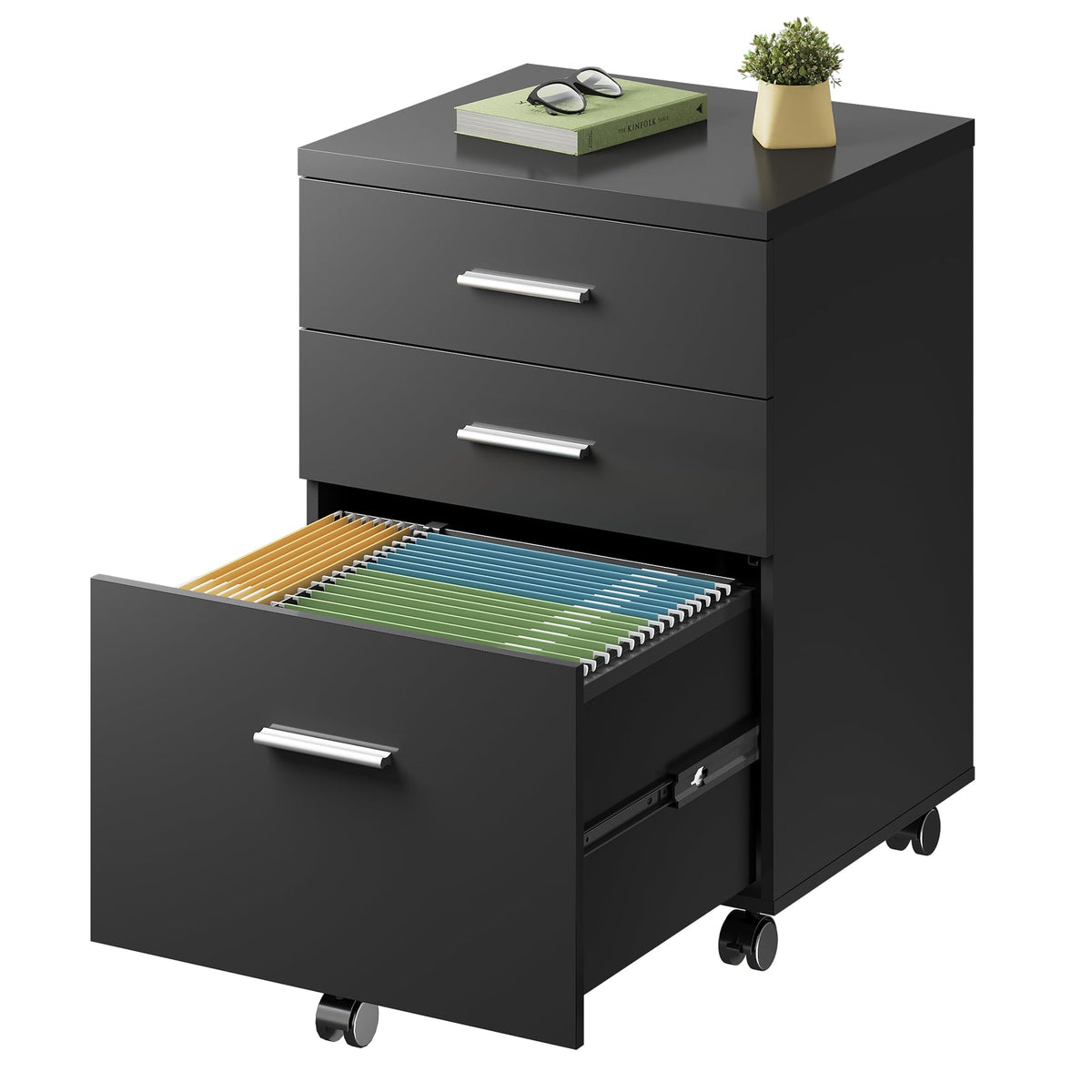 3 Drawer Wood File Cabinet Q21970