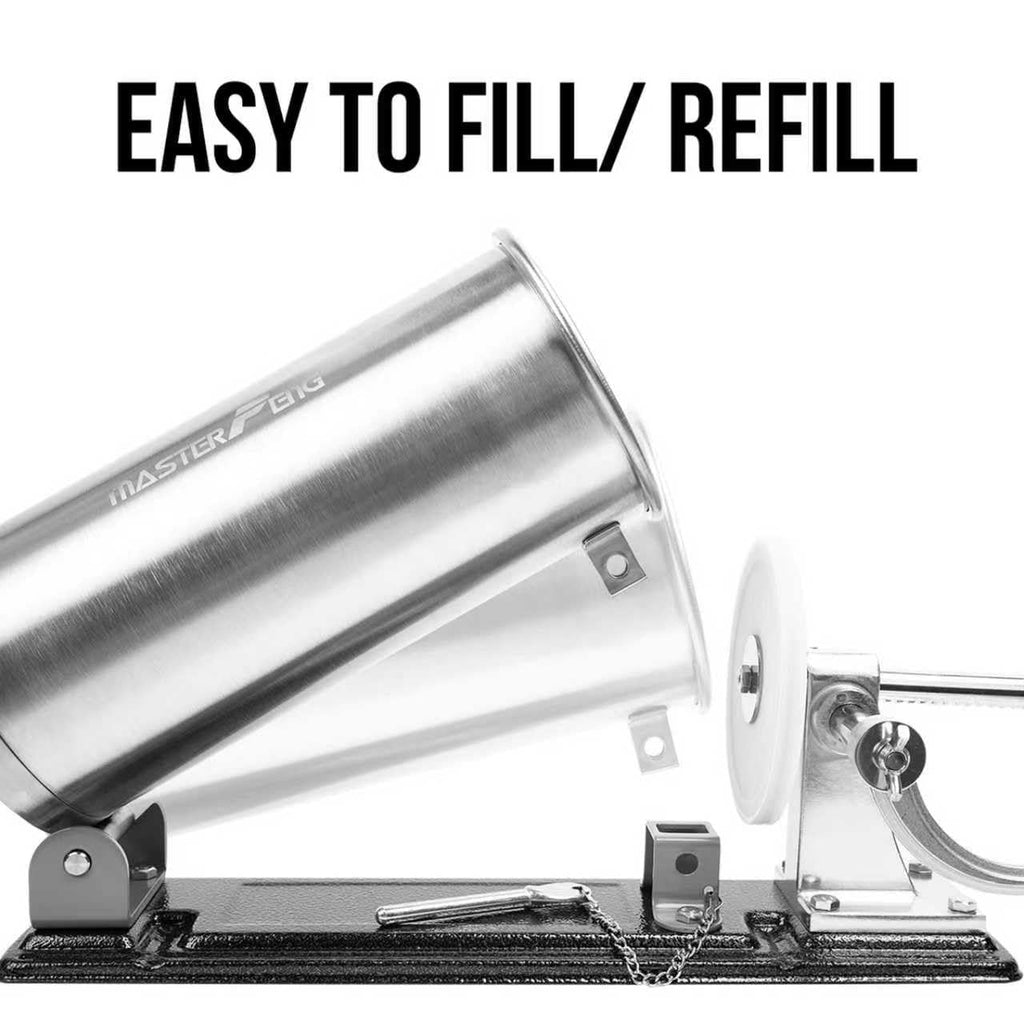 6 LBS Stainless Steel Sausage Stuffer with 4 Funnels E2163